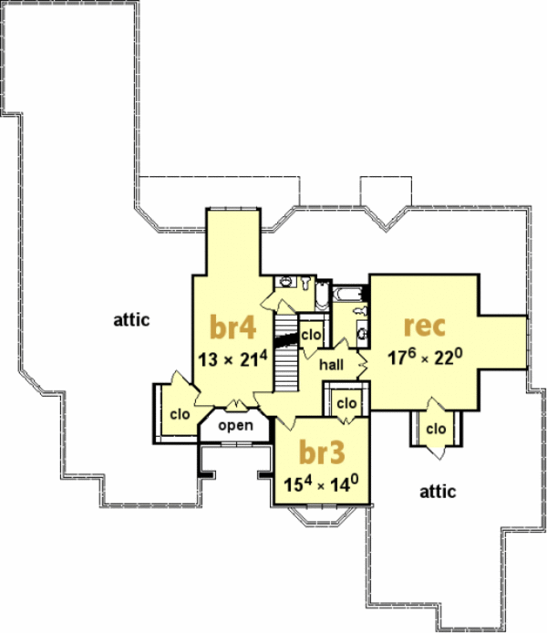 European Floor Plan - Upper Floor Plan #329-326