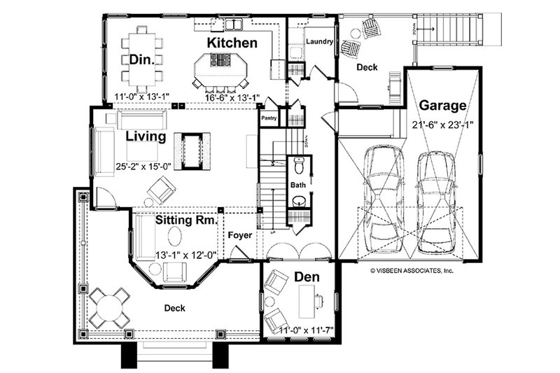 Dream House Plan - Floor Plan - Main Floor for Farmhouse House Plan #928-437 - 4 bed, 2.5 bath