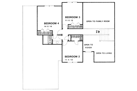 Floor Plan - Upper Floor for Traditional House Plan #56-173 - 4 bed, 2.5 bath