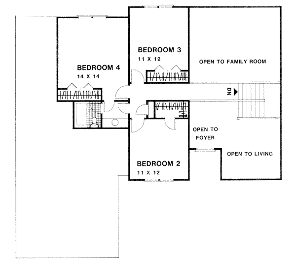 Dream House Plan - Traditional Floor Plan - Upper Floor Plan #56-173