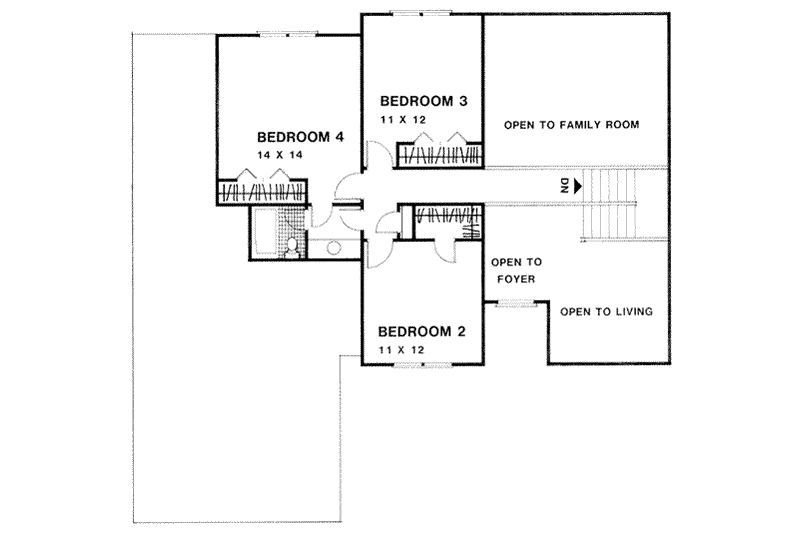 Home Plan - Floor Plan - Upper Floor for Traditional House Plan #56-173 - 4 bed, 2.5 bath