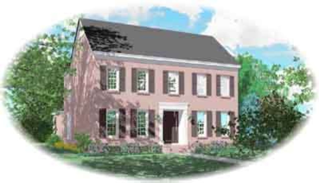 Exterior - Front Elevation 2 for Colonial House Plan #81-594 - 4 bed, 3 bath