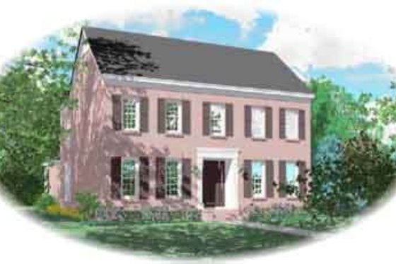 Exterior - Front Elevation for Colonial House Plan #81-594 - 4 bed, 3 bath
