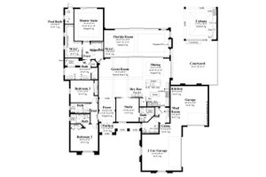 Floor Plan - Main Floor for Contemporary House Plan #930-476 - 3 bed, 4.5 bath