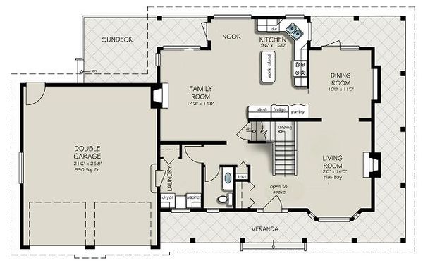 Architectural House Design - Country Floor Plan - Main Floor Plan #427-2