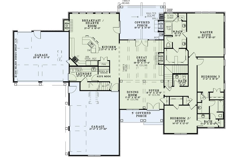 Dream House Plan - Floor Plan - Main Floor for Country House Plan #17-3341 - 4 bed, 3.5 bath