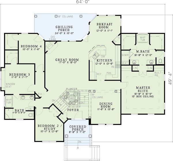 Home Plan - Traditional Floor Plan - Main Floor Plan #17-304