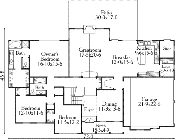 European Floor Plan - Main Floor Plan #406-180