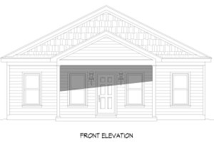 Exterior - Front Elevation 3 for Traditional House Plan #932-622 - 2 bed, 2 bath