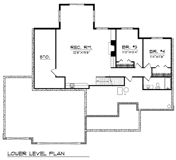 House Plan Design - Traditional Floor Plan - Lower Floor Plan #70-785