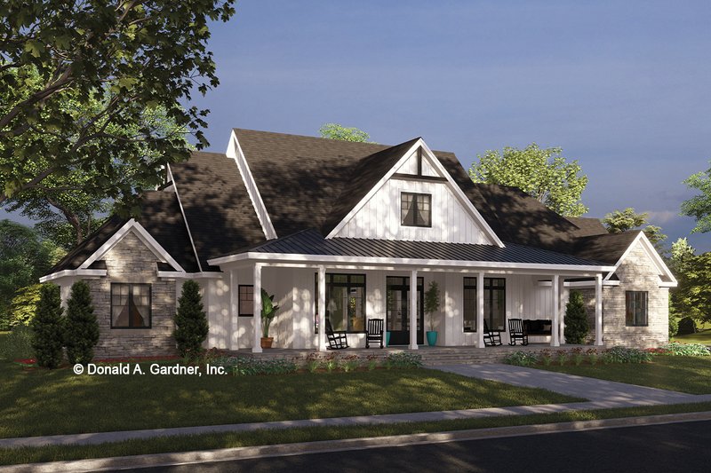 Dream House Plan - Farmhouse Exterior - Front Elevation Plan #929-1187