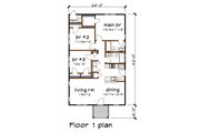 Cottage Style House Plan - 3 Beds 2 Baths 1092 Sq/Ft Plan #79-114 Floor 