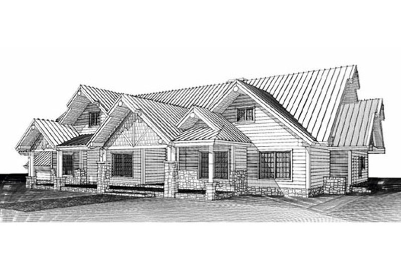 Log Style House Plan - 4 Beds 3 Baths 3280 Sq/Ft Plan #451-4