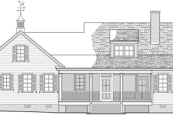 Exterior - Rear Elevation for Cottage House Plan #137-391 - 3 bed, 3 bath
