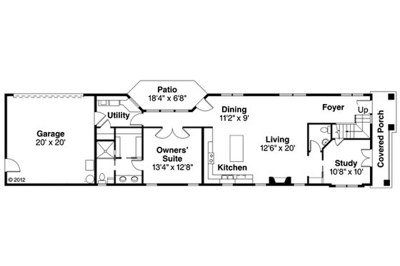 Floor Plan - Main Floor for European House Plan #124-876 - 3 bed, 2.5 bath