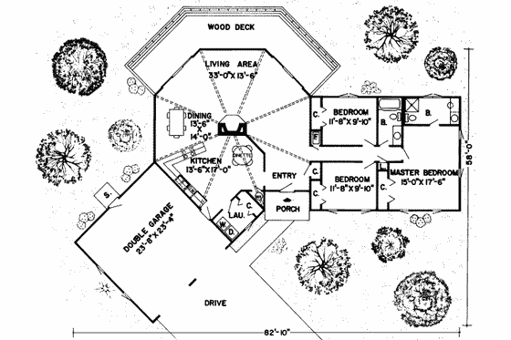 Floor Plan - Main Floor for Modern House Plan #312-480 - 3 bed, 2 bath