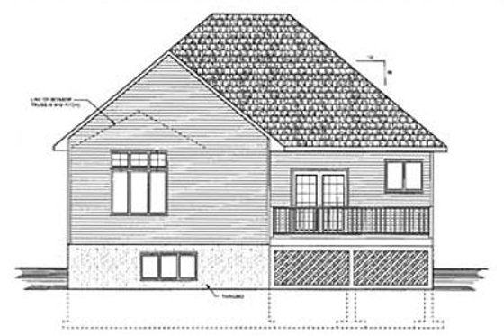 Exterior - Rear Elevation for Traditional House Plan #409-114 - 3 bed, 2 bath