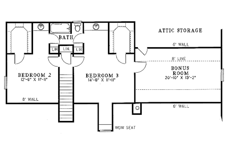 Traditional Style House Plan - 3 Beds 2.5 Baths 1697 Sq/Ft Plan #17-285 ...