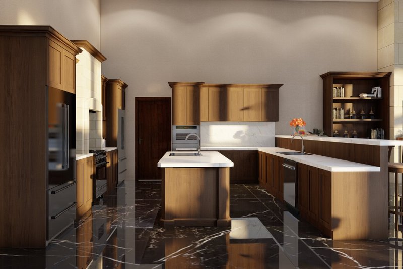 Architectural House Design - Interior - Kitchen 1 for European House Plan #17-3401 - 6 bed, 6 bath