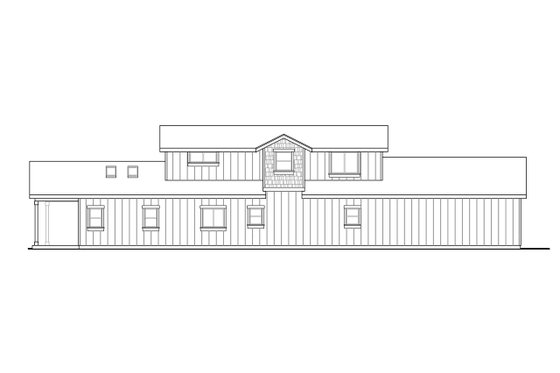 Exterior - Rear Elevation for Country House Plan #124-1185 - 3 bed, 2.5 bath