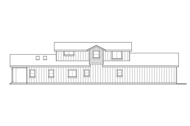 House Design - Exterior - Rear Elevation for Country House Plan #124-1185 - 3 bed, 2.5 bath