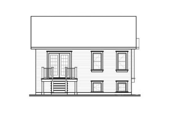 Exterior - Rear Elevation for Ranch House Plan #23-2200 - 2 bed, 1 bath
