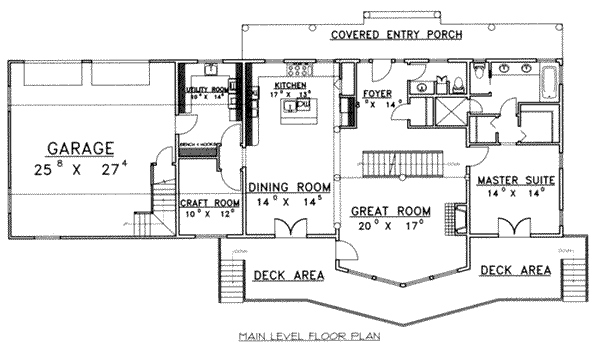 Architectural House Design - Craftsman Floor Plan - Main Floor Plan #117-472