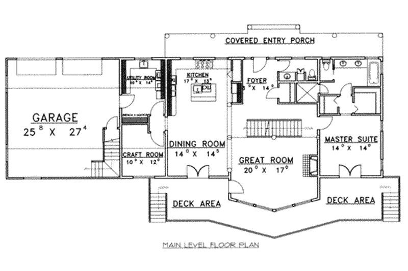 Home Plan - Floor Plan - Main Floor for Craftsman House Plan #117-472 - 3 bed, 2.5 bath