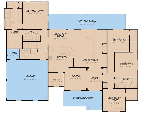 Dream House Plan - Farmhouse Floor Plan - Main Floor Plan #923-157
