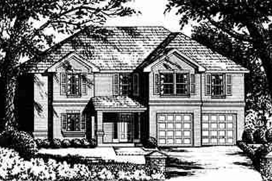 Exterior - Front Elevation for Traditional House Plan #40-216 - 4 bed, 2.5 bath