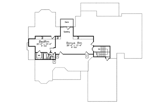 Floor Plan - Upper Floor for European House Plan #52-197 - 4 bed, 3.5 bath