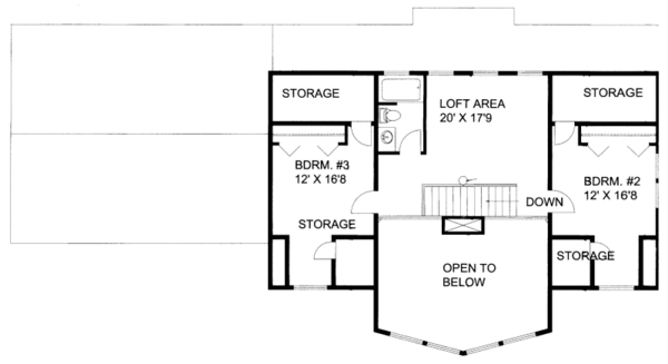 Cabin Floor Plan - Upper Floor Plan #117-766