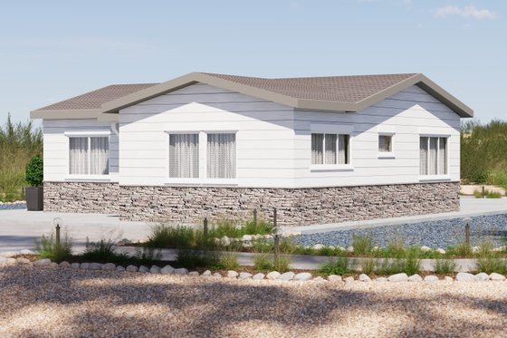 Exterior - Front Elevation 4 for Ranch House Plan #1106-152 - 2 bed, 2 bath
