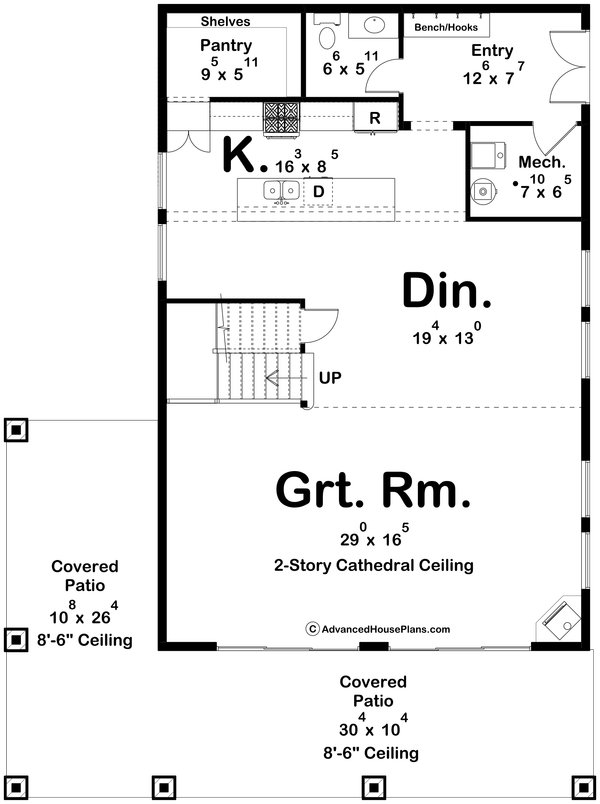 Barndominium Floor Plan - Main Floor Plan #455-595
