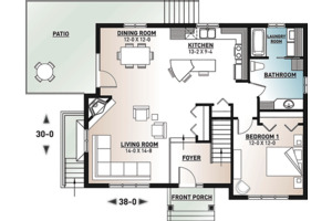 Floor Plan - Main Floor for Country House Plan #23-2685 - 3 bed, 2 bath