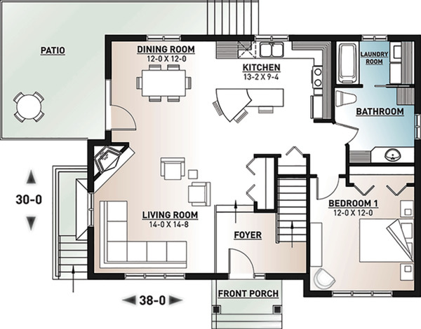Architectural House Design - Country Floor Plan - Main Floor Plan #23-2685