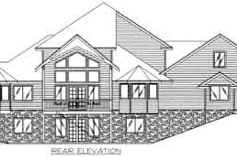 Home Plan - Exterior - Rear Elevation for Cabin House Plan #117-470 - 3 bed, 4 bath
