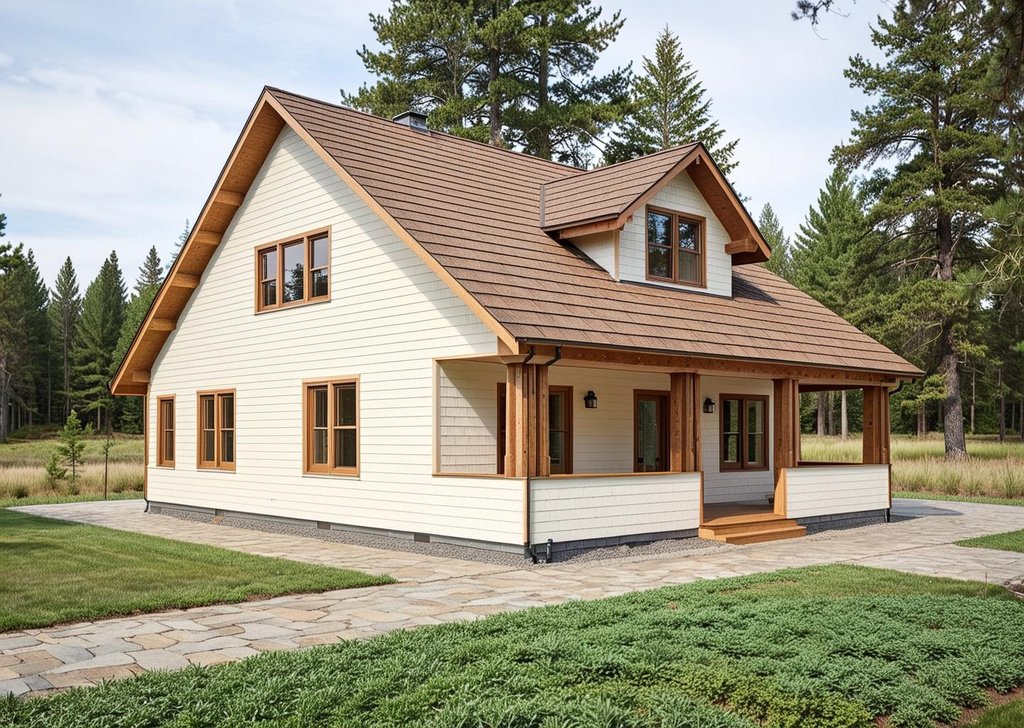 Exterior - Front Elevation 2 for Cottage House Plan #117-212 - 3 bed, 3 bath