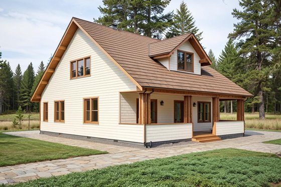 Exterior - Front Elevation for Cottage House Plan #117-212 - 3 bed, 3 bath