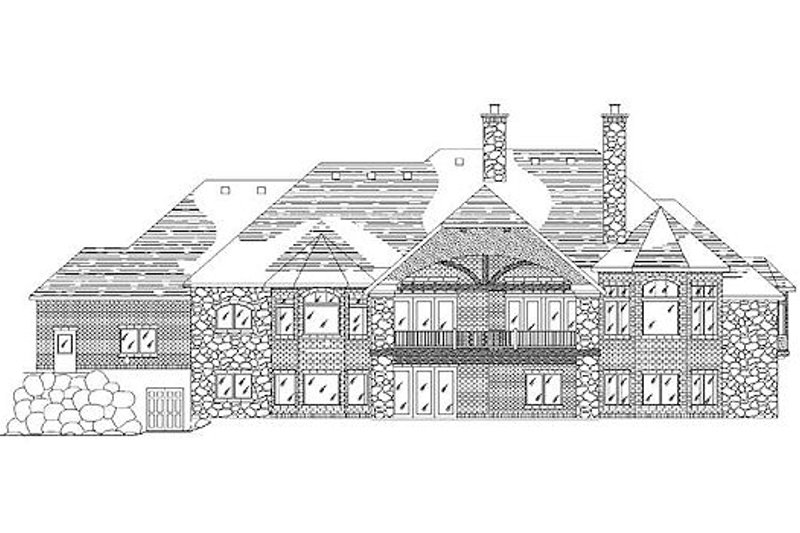 Dream House Plan - Exterior - Rear Elevation for European House Plan #5-319 - 6 bed, 5 bath