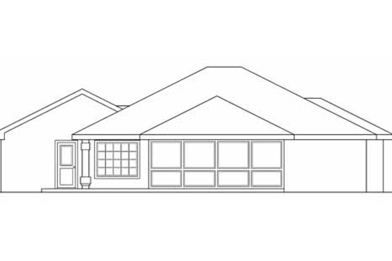 Home Plan - Exterior - Rear Elevation for Mediterranean House Plan #124-253 - 3 bed, 2 bath