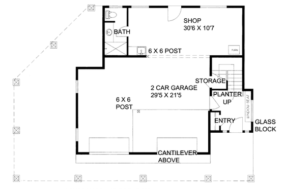 Floor Plan - Lower Floor for Modern House Plan #117-757 - 3 bed, 3 bath
