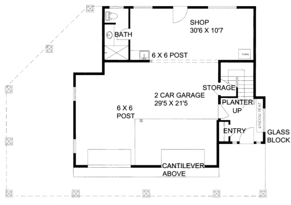 Modern Floor Plan - Lower Floor Plan #117-757