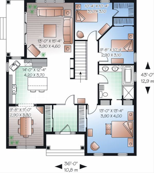 House Plan Design - Traditional Floor Plan - Main Floor Plan #23-781