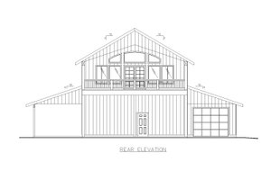 Exterior - Rear Elevation for Farmhouse House Plan #117-929 - 1 bed, 2 bath