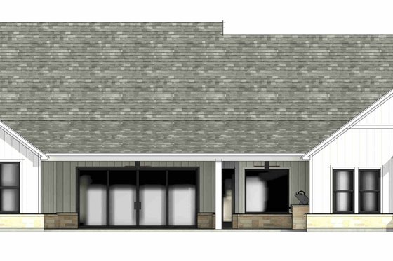 Exterior - Rear Elevation 1 for Farmhouse House Plan #1096-125 - 4 bed, 3.5 bath