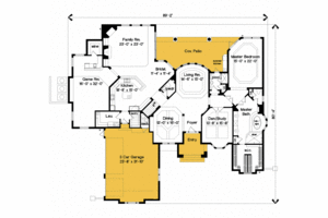 Floor Plan - Main Floor for European House Plan #135-194 - 4 bed, 4.5 bath