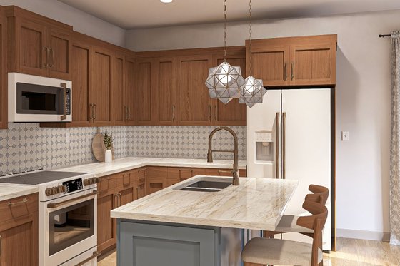Interior - Kitchen 1 for Ranch House Plan #455-367 - 3 bed, 2 bath