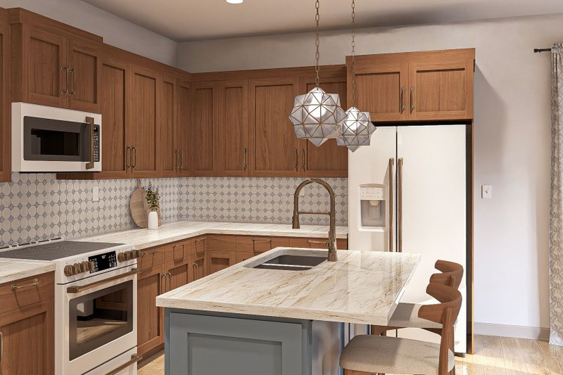 House Blueprint - Interior - Kitchen 1 for Ranch House Plan #455-367 - 3 bed, 2 bath