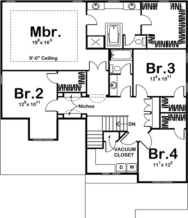 Craftsman Style House Plan - 4 Beds 2.5 Baths 2716 Sq/Ft Plan #455-203 ...